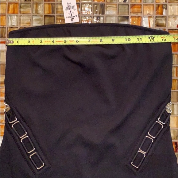 NWT Express Black Mini Dress w Open Buckle Cutouts - Picture 4 of 8